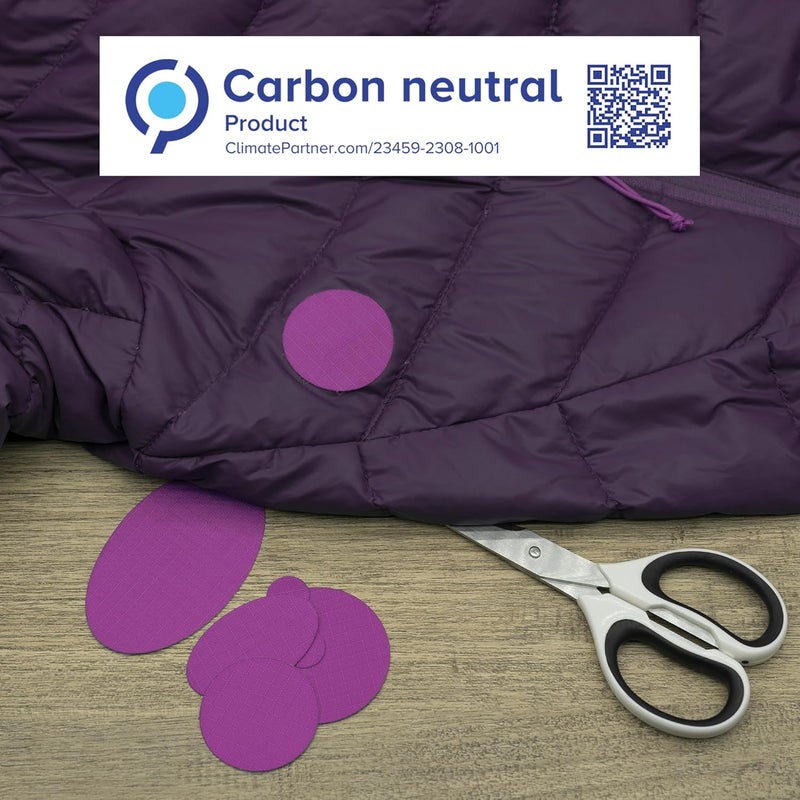 aZengear Down Jacket Repair Patches | Pre-Cut, Self-Adhesive, Soft, Waterproof, Tear-Resistant Rip-Stop Nylon Fabric to Fix Holes in Clothing, Sleeping Bags, Ski Pants (11 Pcs, Dark Purple) - Image 5